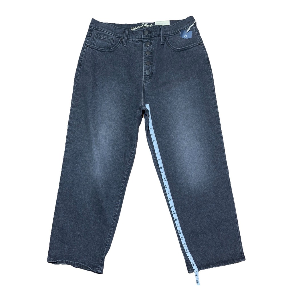 Universal Thread Women's 14 Vintage Straight High Rise Jeans Gray Button Fly NWT